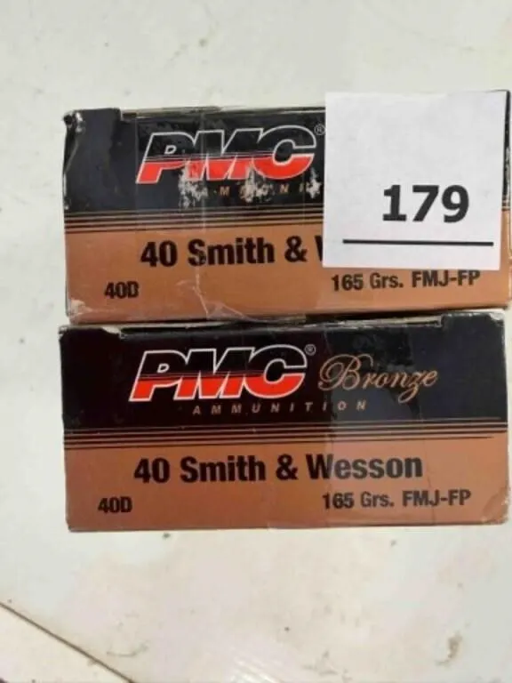PMC .40 S&W ammo; 165gr,FMJ-FP- 100 ct.