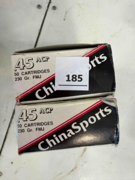 China Sports 45 auto; 230gr; FMJ; 100 ct.