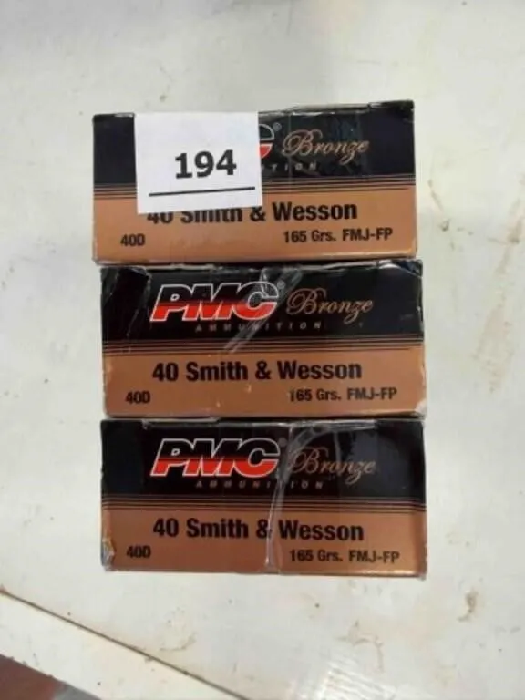 PMC .40 S&W ammo; 180gr; FMJ-FP; 150 ct.