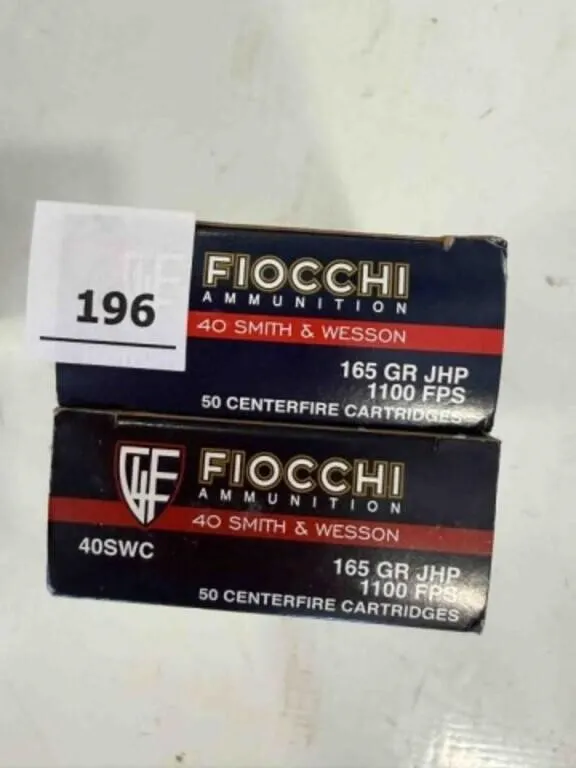 Fiocchi .40 S&W ammo; 165gr; JHP; 100 ct.