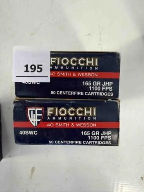 Fiocchi .40 S&W ammo; 165gr; JHP; 100 ct.