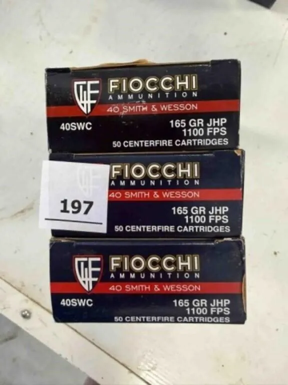 Fiocchi .40 S&W ammo; 165gr; JHP; 150 ct.