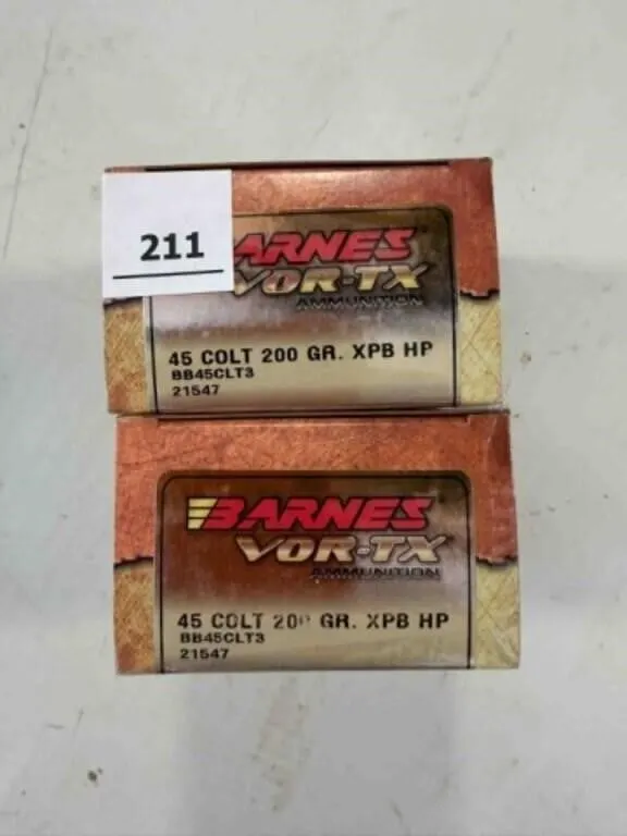 Barnes Vor-TX 45 Colt ammo; 200 gr; XPB HP; 40