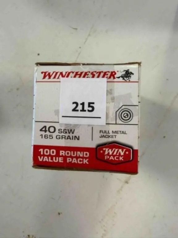 Winchester .40 S&W ammo; 165gr; FMJ; 100 ct.
