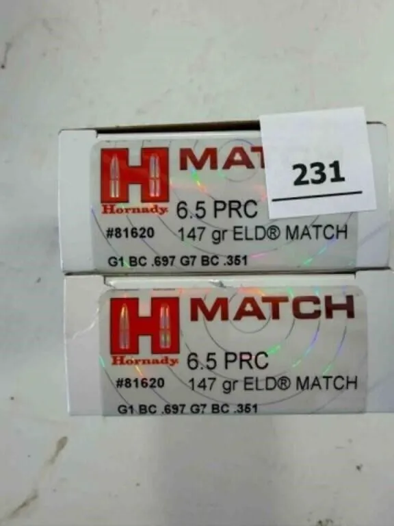 Hornady Match 6.5 PRC ammo; 147gr; 40 ct.