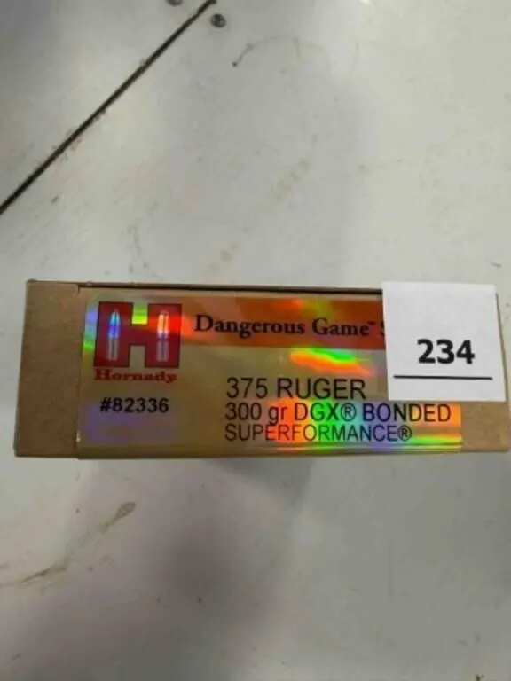 Hornady 375 Ruger ammo; 300gr; DGS; 20 ct.