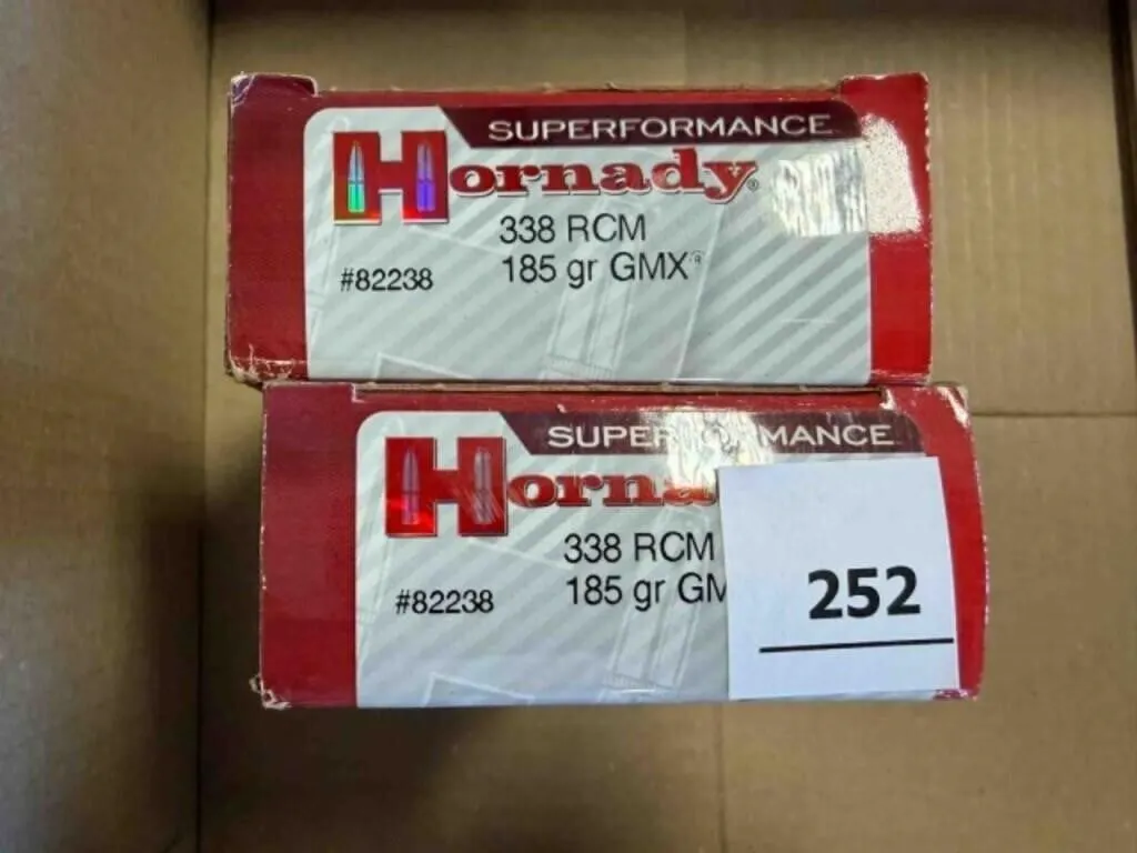Hornady 338 RCM ammo; 185gr; GMX; 40 ct.