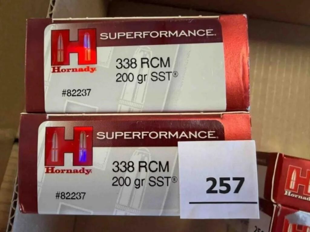 Hornady 338 RCM ammo; 185gr GMX; 40 ct.