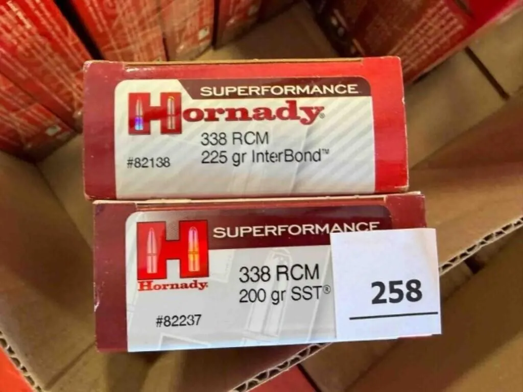 Hornady 338 RCM ammo; 185gr GMX; 40 ct.