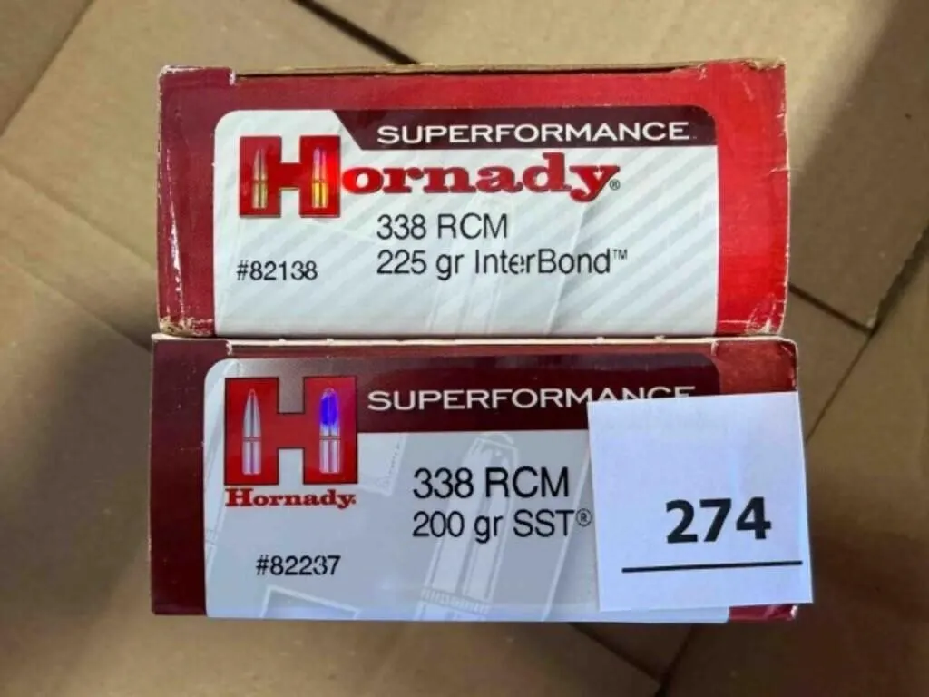 Hornady 338 RCM ammo; 185gr GMX; 40 ct.