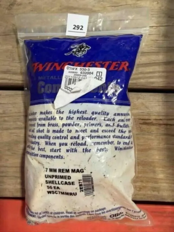 New Winchester 7mm Rem Mag brass; 50 ct.