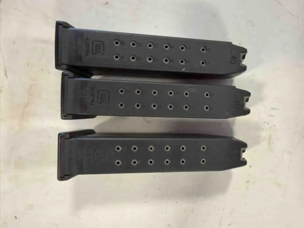 3-Glock 22 magazines; 40 cal
