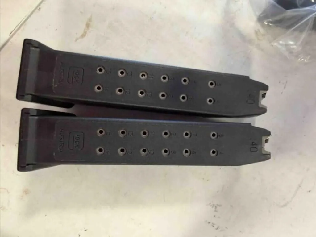 2-Glock 22 magazines; 40 cal