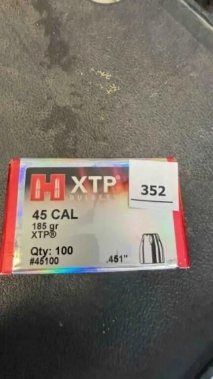 Hornady 45 cal bullets; 185gr; 100 ct.
