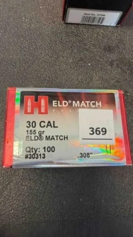 Hornady 30 cal bullets; 155gr; 100 ct.