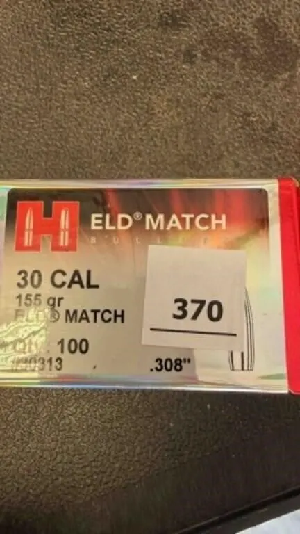 Hornady 30 cal bullets; 155gr; 100 ct.