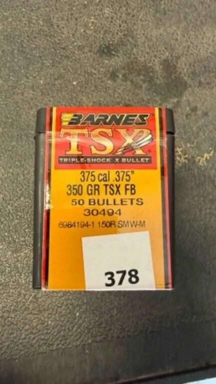 Barnes 375 cal bullets; 350 gr; 50 ct.