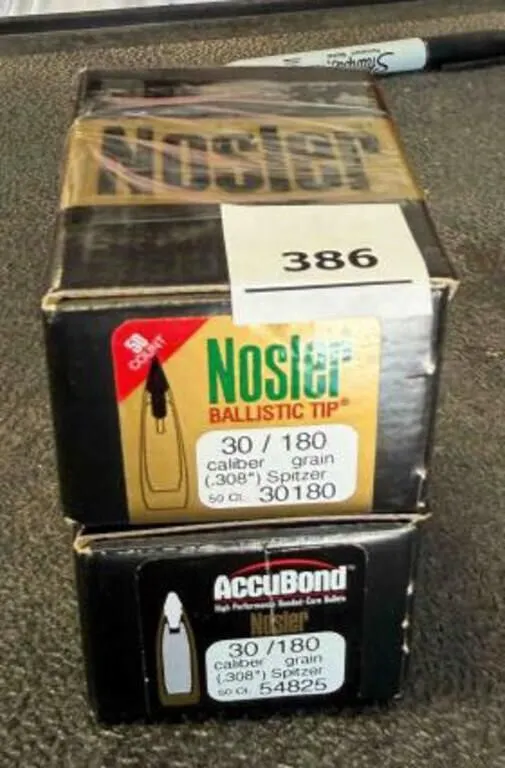 Nosler 30 cal bullets; 180gr; 100ct
