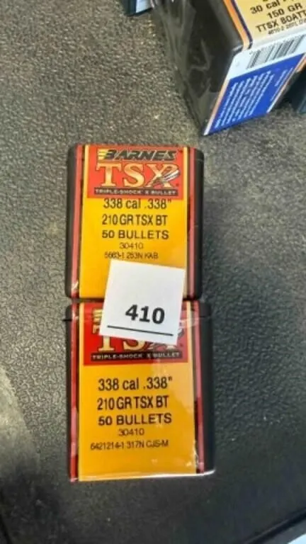 Barnes 338 cal bullets; 210 gr; 100 ct.