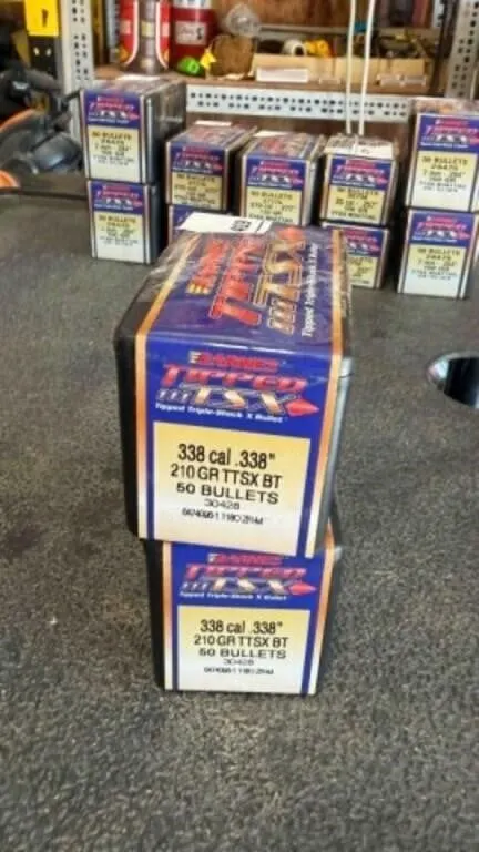 Barnes 338 cal bullets; 210 gr; 100 ct.
