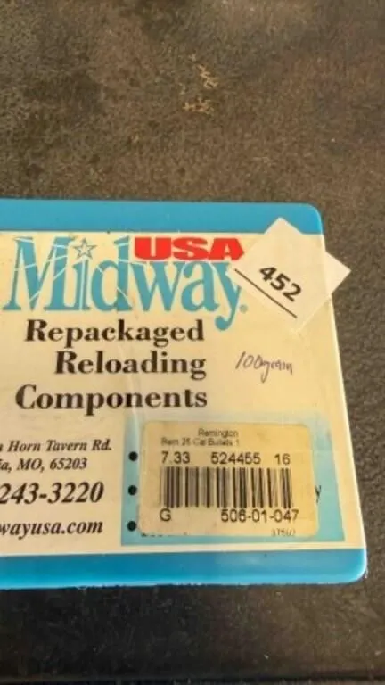 Midway 25 cal bullets; 100gr;