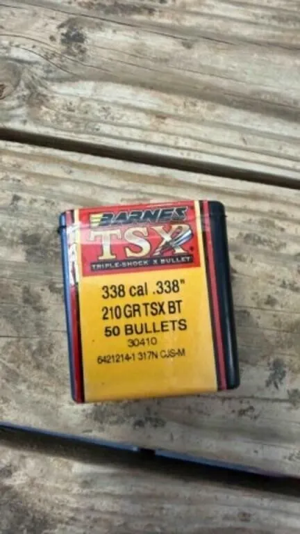 Barnes 338 cal bullets; 210 gr; 50 ct.