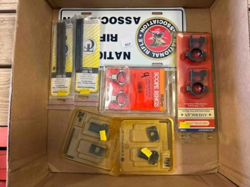 box of various scope mounts