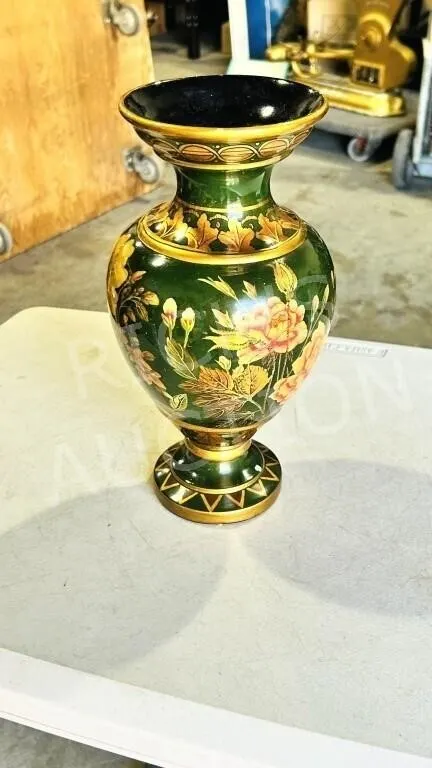 12" Painted pottery vase