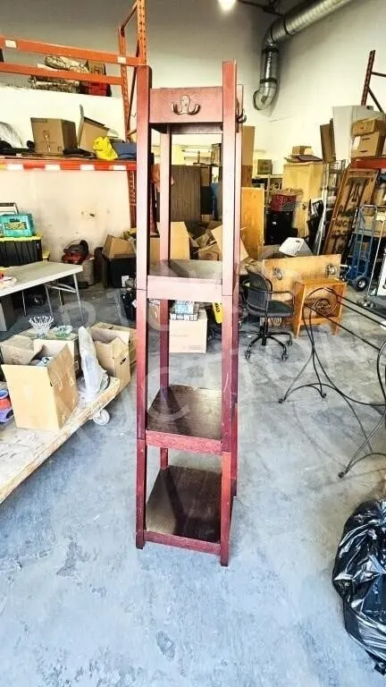 72" tall shelf w / coat hooks