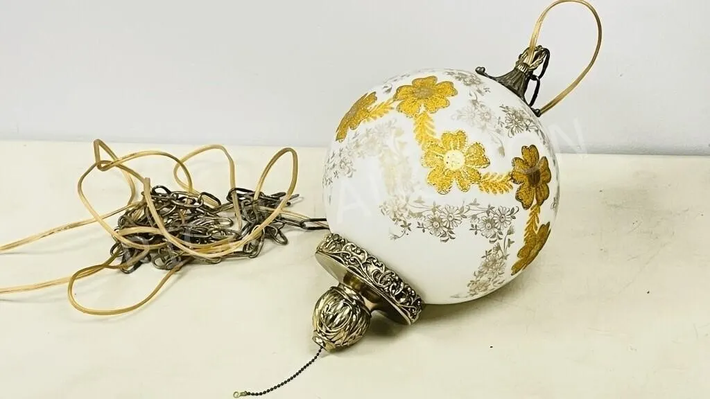 mid century Hollywood Regency swag lamp