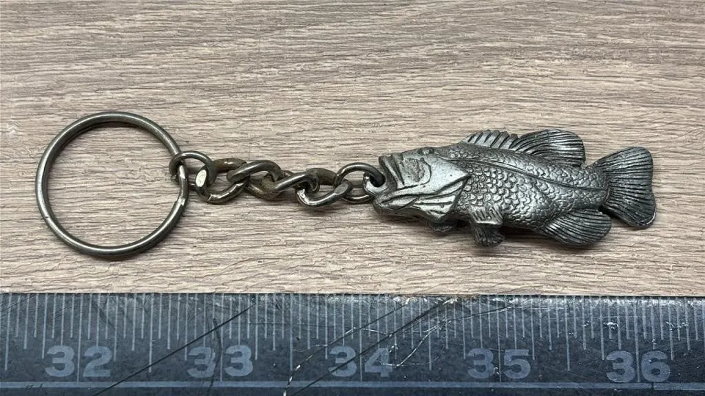 Metal Bass Fish Keychain. *DC