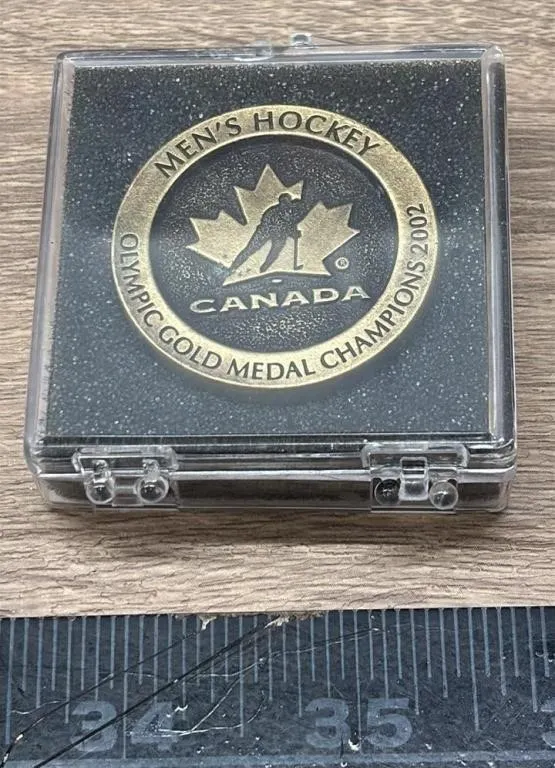 Men’s Hockey 2002 Solid Pewter Coin.
