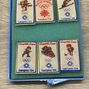 1984 Campbells Soup Olympic Pins. *DC