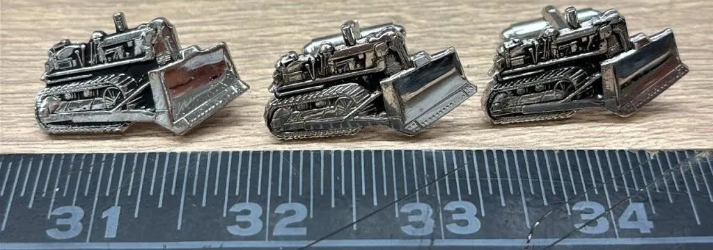 Bulldozer Cufflinks & Tie Pin. *DC