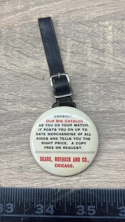 Sears Pocket Watch Fob W/Mirror. *DC