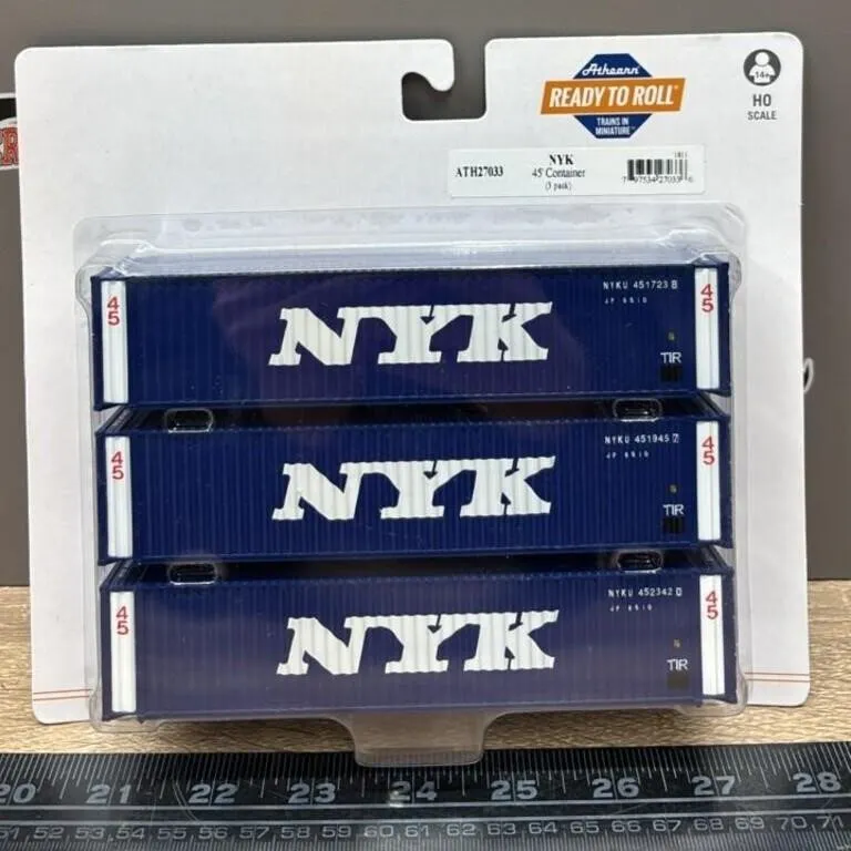 HO Athearn NYK Container 3 Pack. Unopened.