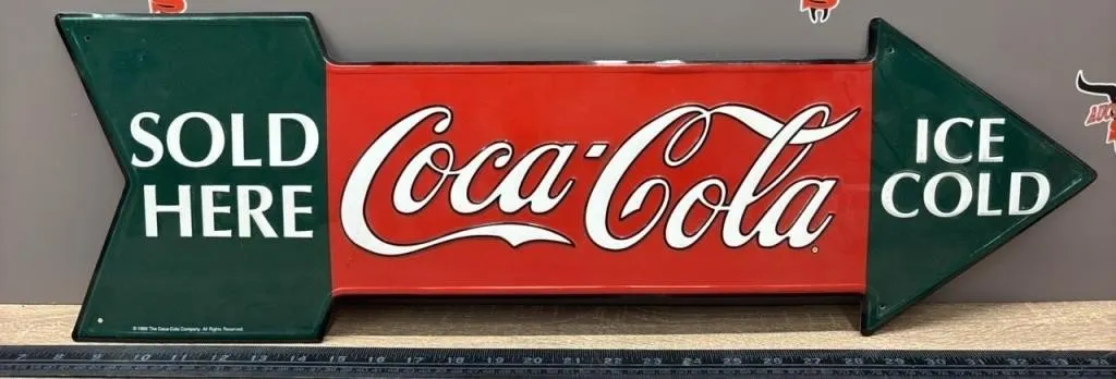 Coca Cola Tin Sign 27”x9”.