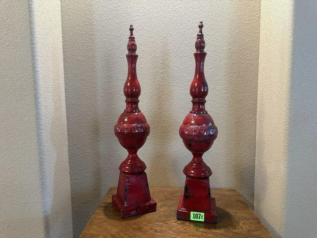 Tall decorative finials (2)