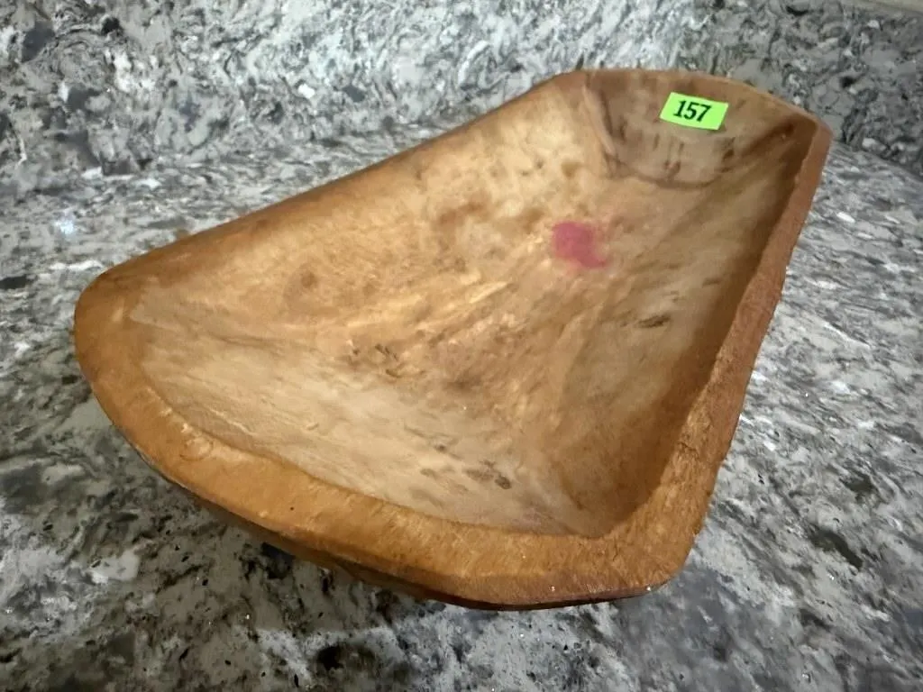 Primitive oblong dough bowl