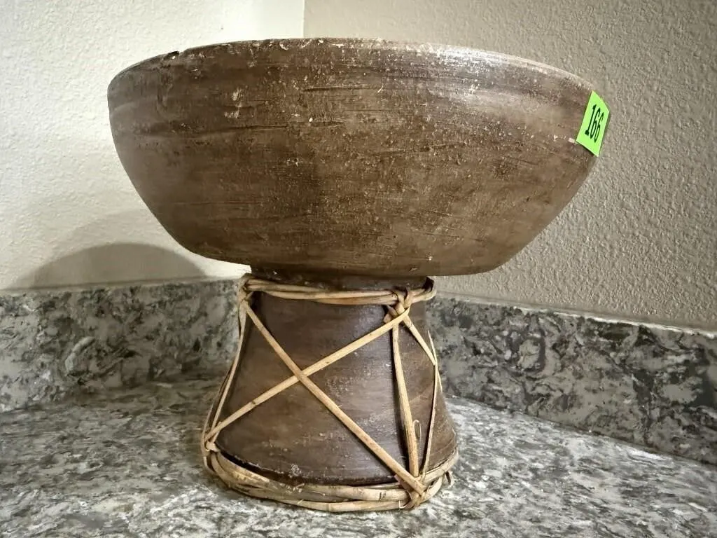 Tribal pedestal bowl