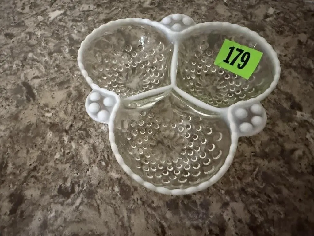 Moonstone divided dish