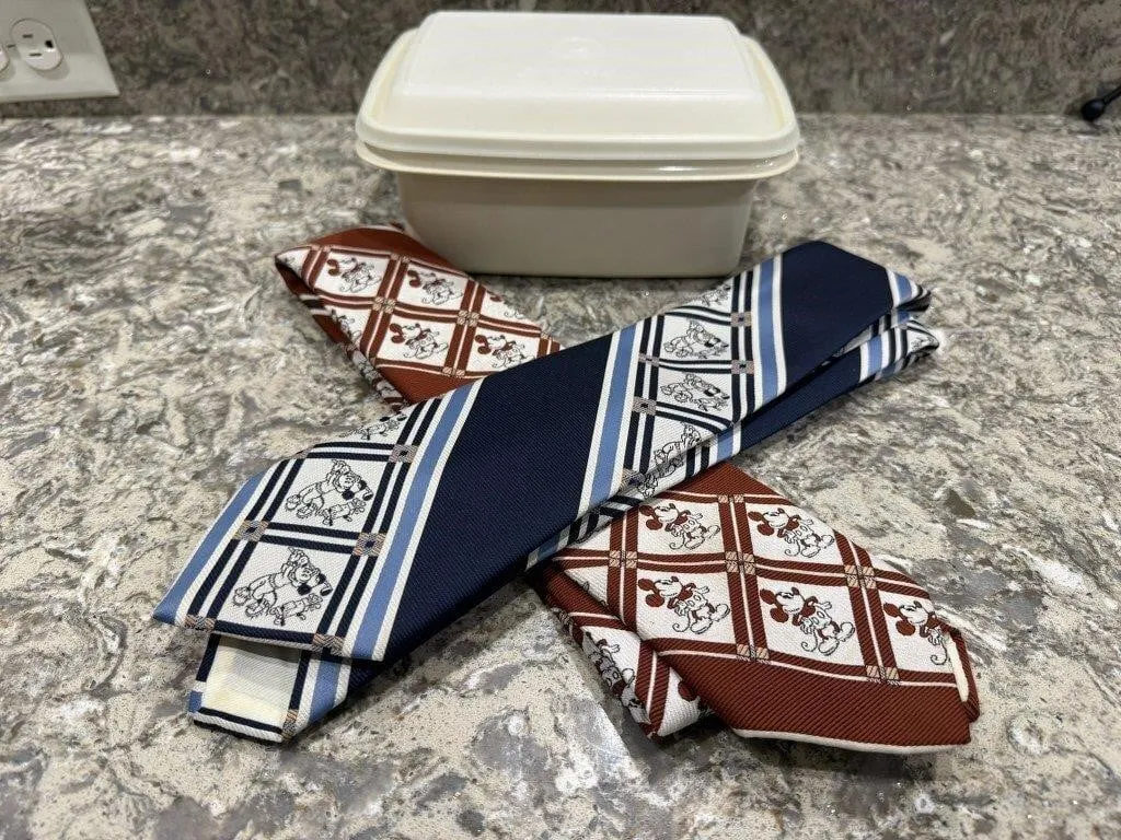 Vintage Mickey Mouse neckties (2), Tupperware