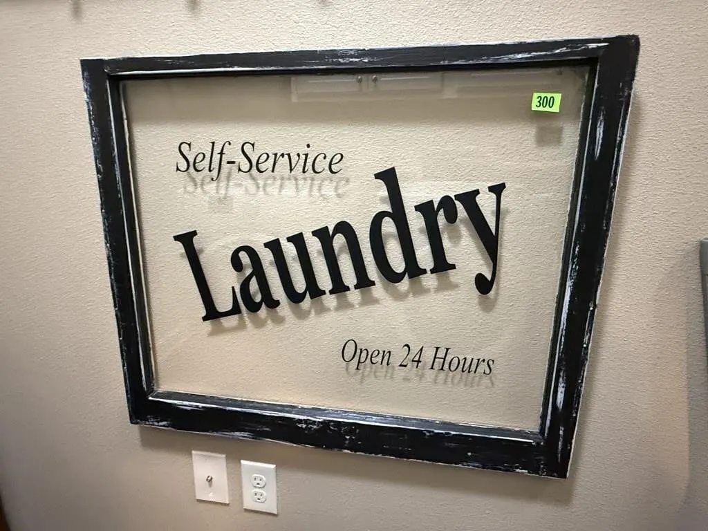 Laundry window sign