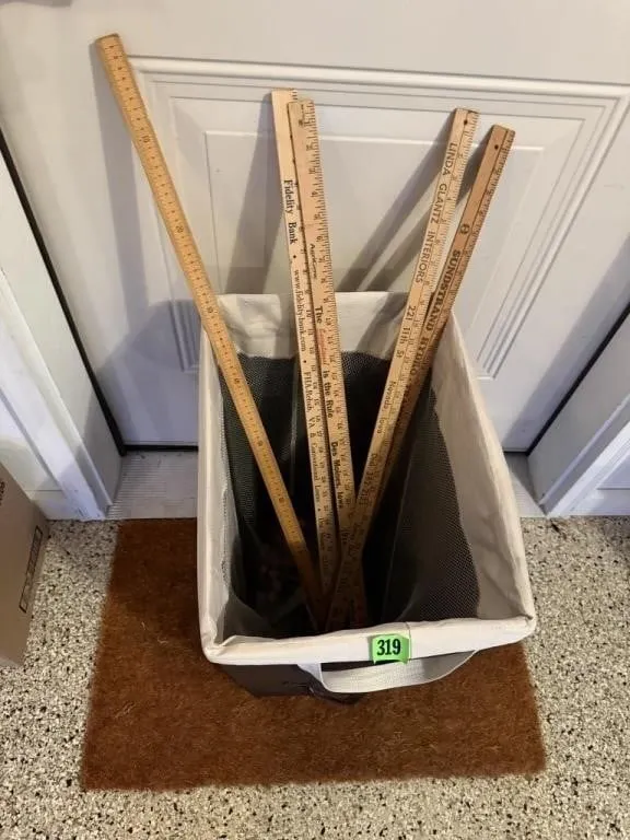 Hamper, yard sticks