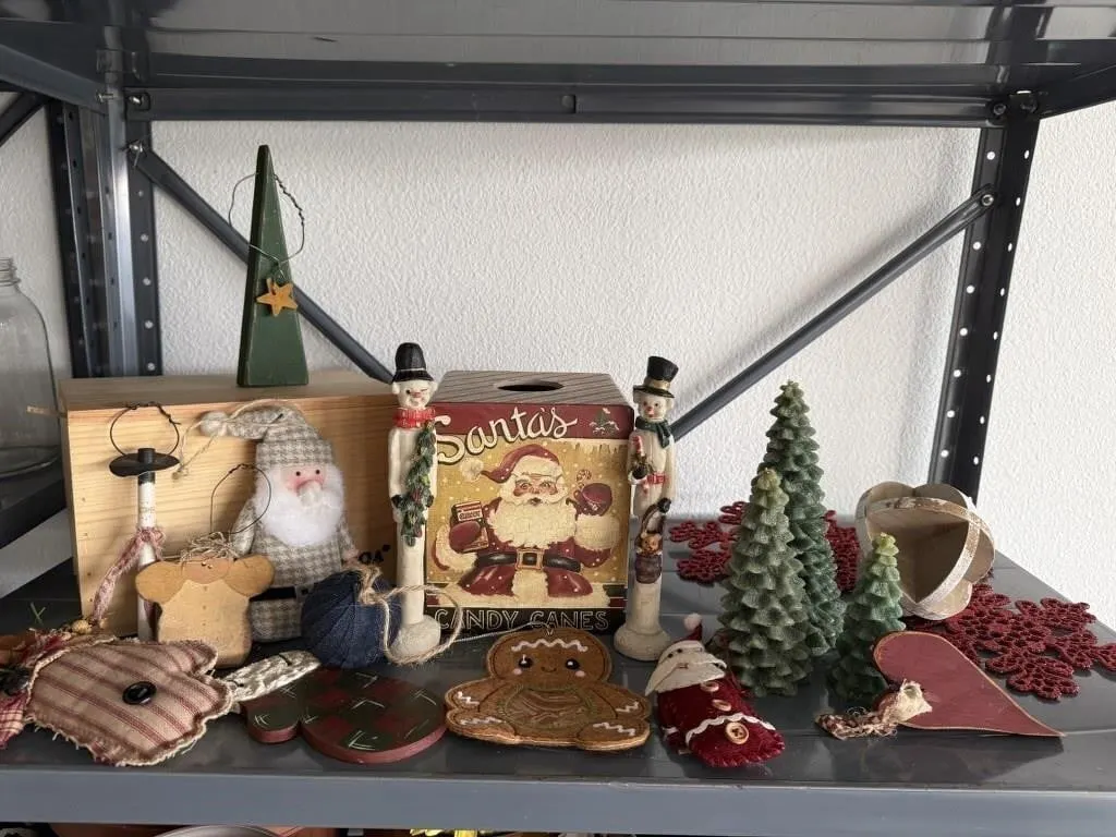 Storage tote of holiday decorations
