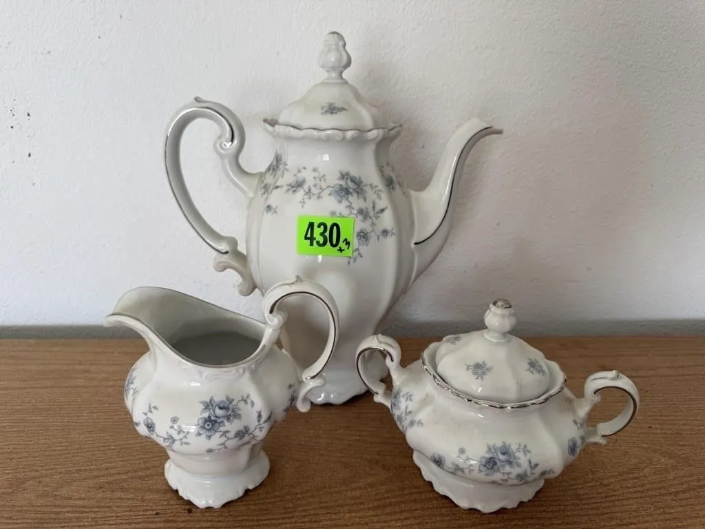 Johann Haviland china coffee pot, cream & sugar