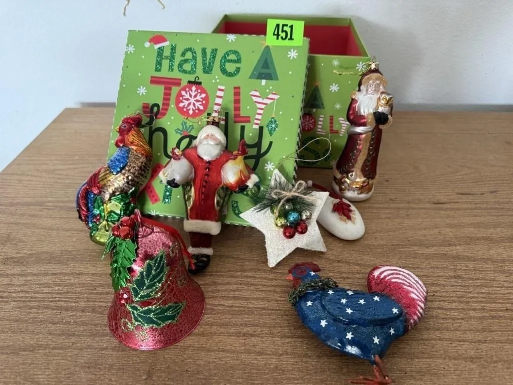 Gift box of Christmas ornaments