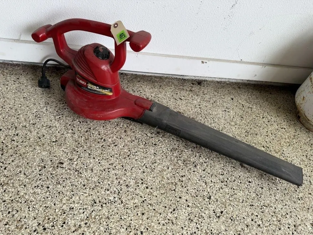 Toro electric leaf blower, bag attachment