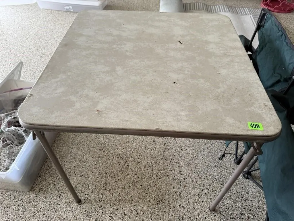 Folding square card table