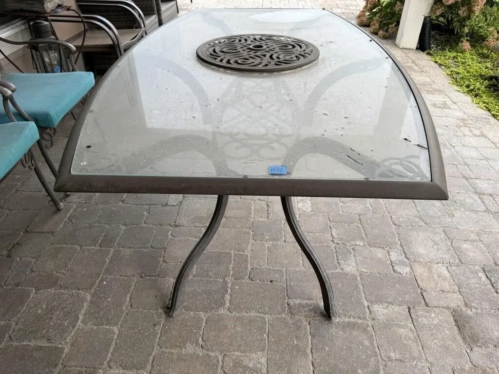 Glass 6' patio table